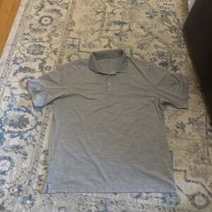 Walter Hagen Polo Shirt Mens XLarge Gray Striped Short Sleeve Golf 11 Majors